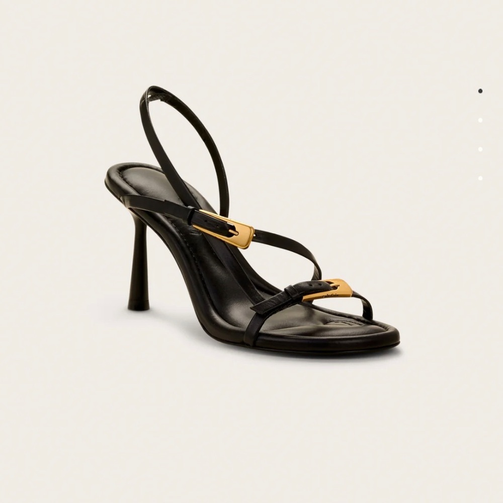 NEW Cult Gaia|| SIMONA SANDAL in
Black in gold size 6.5 or 36.5